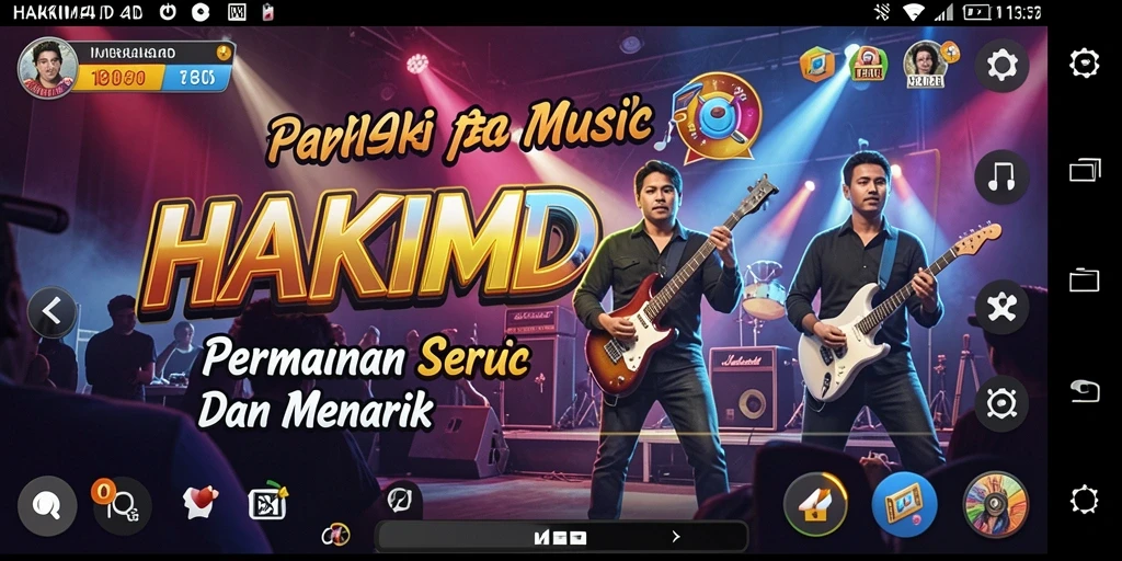 Screenshot HAKIM4D menampilkan gameplay seru dengan berbagai lagu.