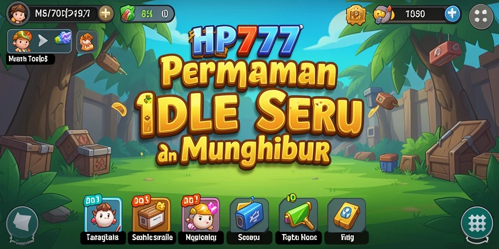Screenshot HP777 menampilkan karakter yang sedang bekerja untuk mencapai target Idle.
