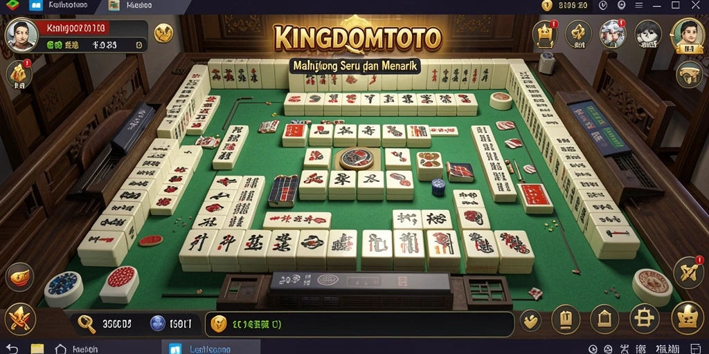 Tangkapan layar gameplay <strong>KINGDOMTOTO</strong> yang menampilkan aksi mahjong yang seru.