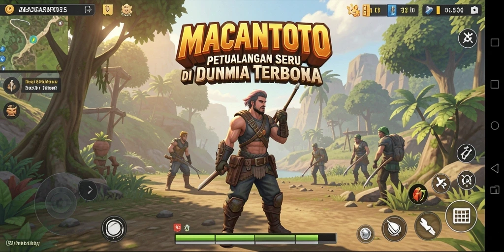 Tampilan gameplay <strong>MACANTOTO</strong> di dunia terbuka yang luas dan kaya detail.