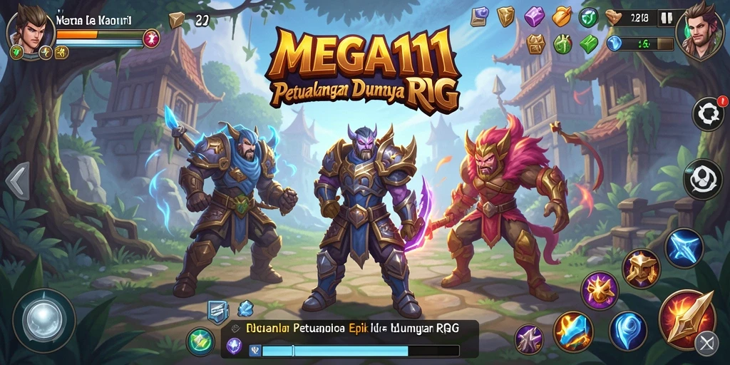 Screenshot MEGA111 menampilkan pertarungan seru dalam dunia RPG.