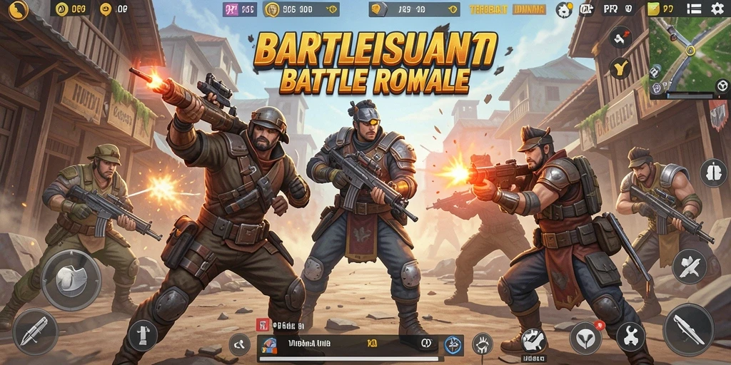 Screenshot utama PP7 menampilkan momen epik dalam pertarungan Battle Royale.