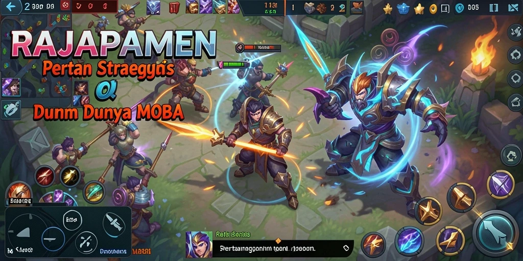 Tampilan seru gameplay RAJAPAMEN di arena MOBA yang menantang.