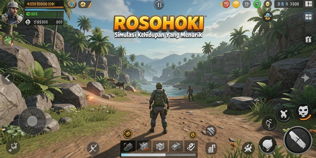 Tampilan gameplay interaktif dalam ROSOHOKI yang menawan.