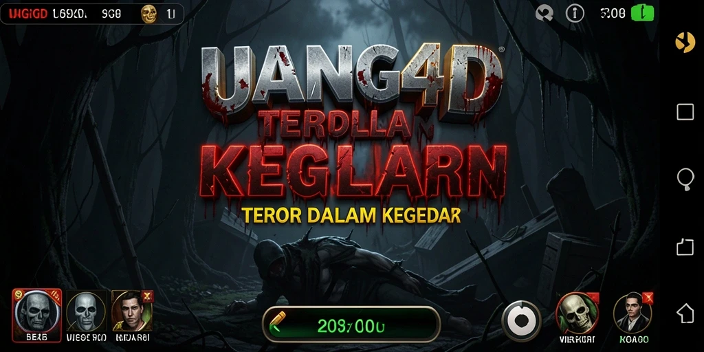 Screenshot gameplay mencekam UANG4D dengan suasana gelap.